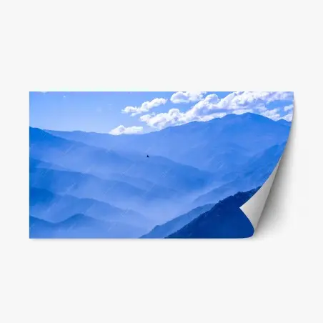 Repositionierbarer Aufkleber ruhige blaue bergschichten – Pixers®