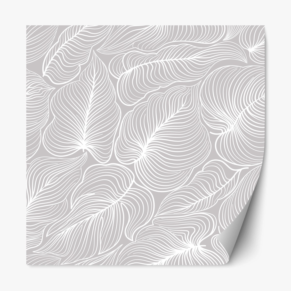 Repositionierbarer Aufkleber elegantes retro blattlinienmuster – Pixers®