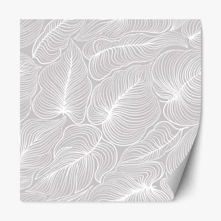 Repositionierbarer Aufkleber elegantes retro blattlinienmuster – Pixers®
