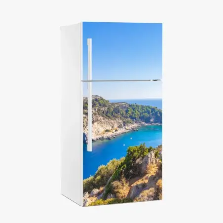 Kühlschrankaufkleber türkisfarbene bucht Anthony Quinn Bay, Rhodos – Pixers®
