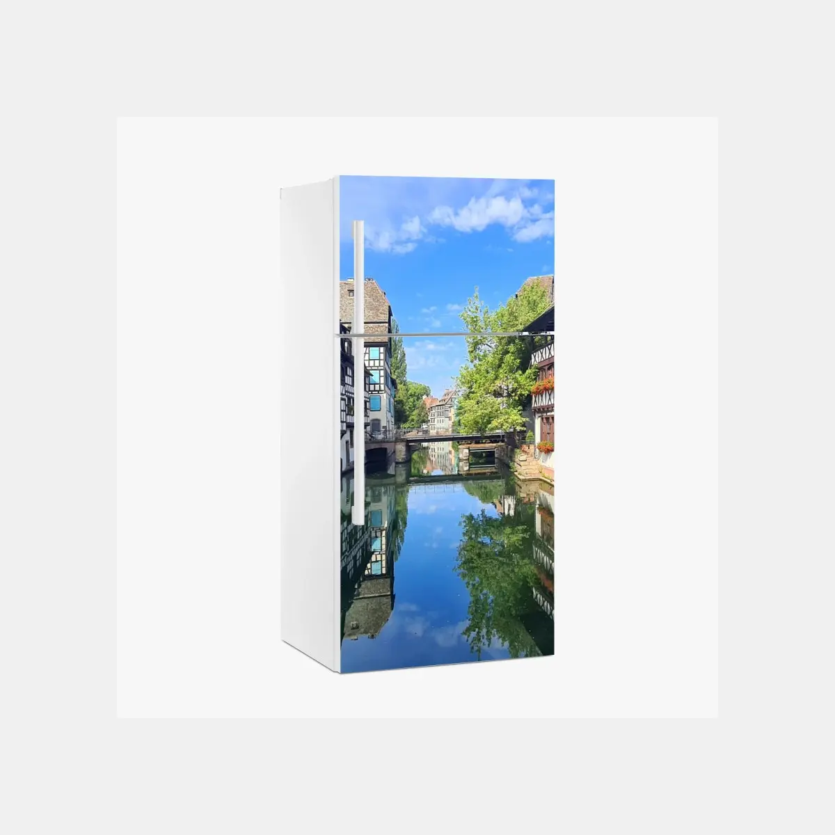 Kühlschrankaufkleber malerische fachwerkhäuser am kanal – Pixers®