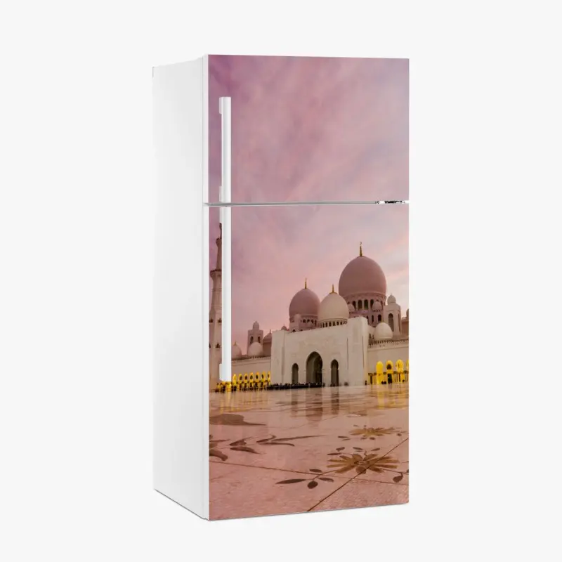 Kühlschrankaufkleber ruhiger sonnenuntergang an der moschee Sheikh Zayed