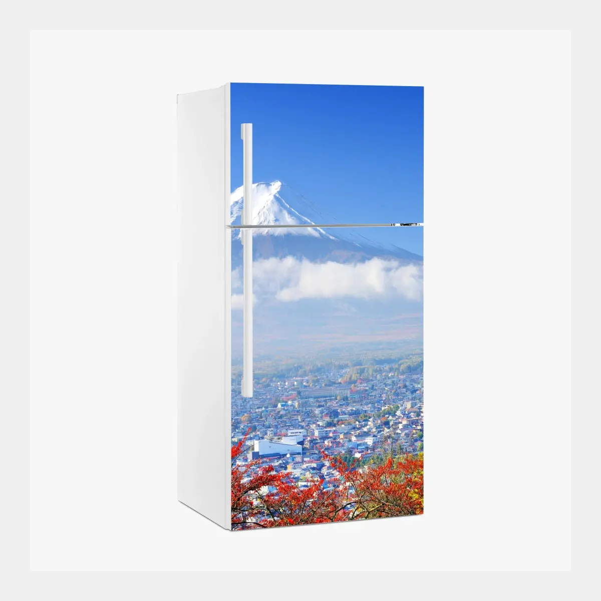 Kühlschrankaufkleber Mount Fuji pagode herbstblick – Pixers®