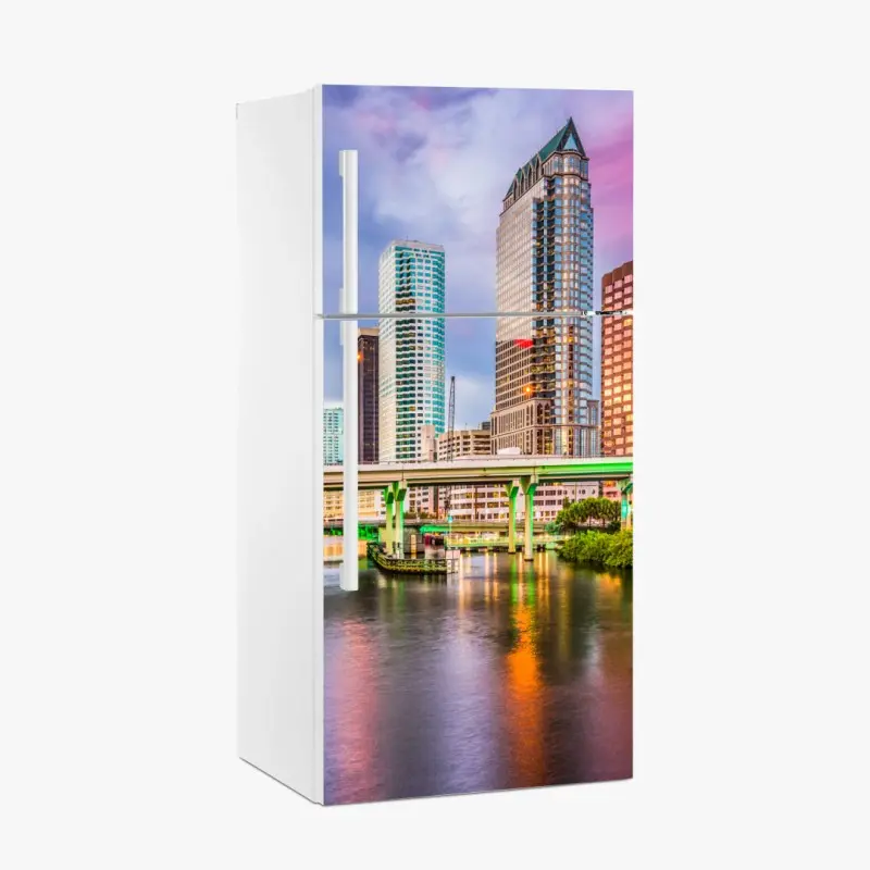 Kühlschrankaufkleber Tampa skyline über dem Hillsborough River