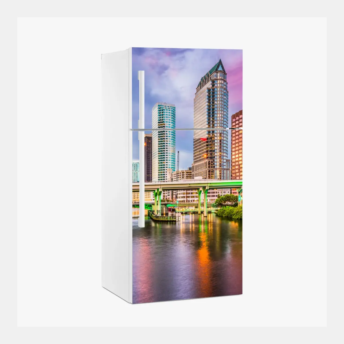 Kühlschrankaufkleber Tampa skyline über dem Hillsborough River – Pixers®