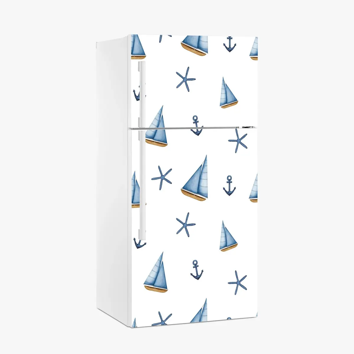 Kühlschrankaufkleber aquarell maritimes segelmuster – Pixers®