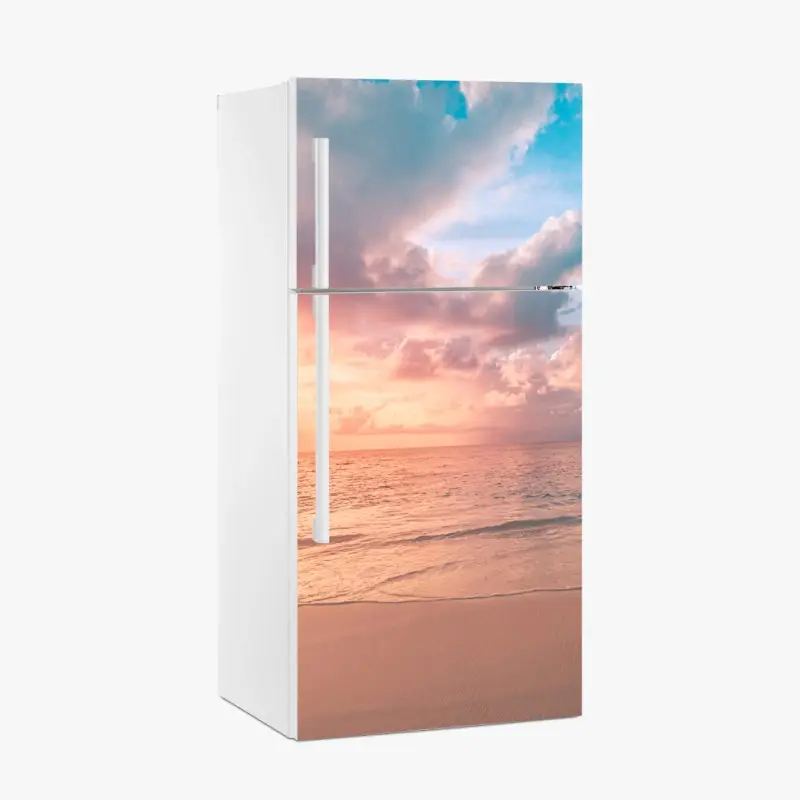 Kühlschrankaufkleber sanfter pastellsonnenuntergang am strand