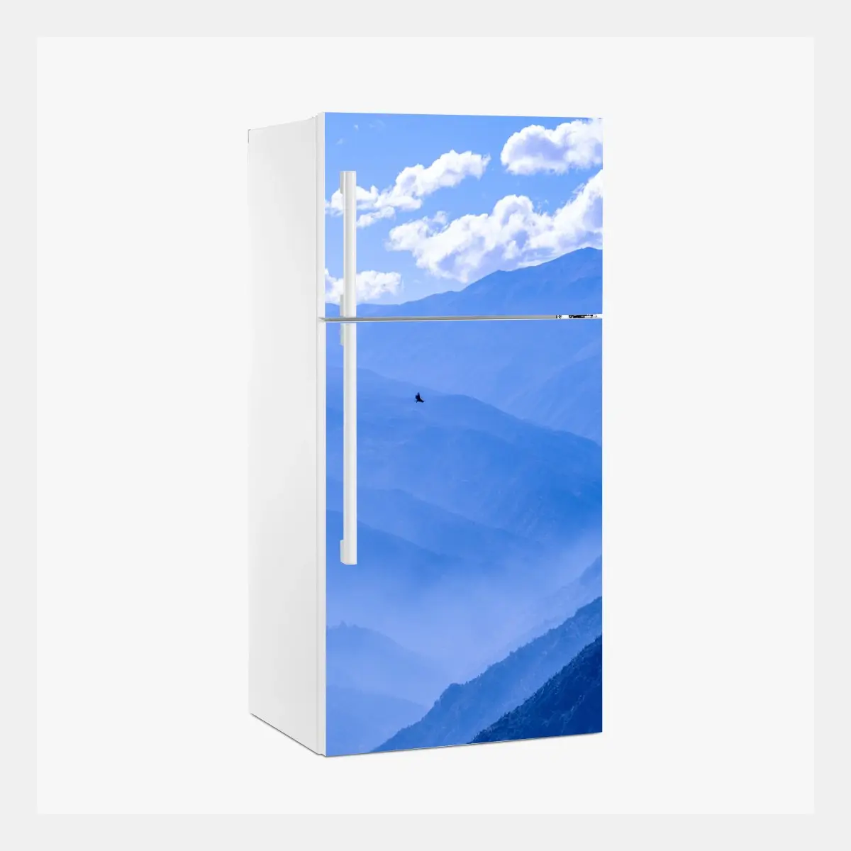 Kühlschrankaufkleber ruhige blaue bergschichten – Pixers®