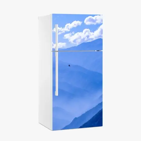 Kühlschrankaufkleber ruhige blaue bergschichten – Pixers®