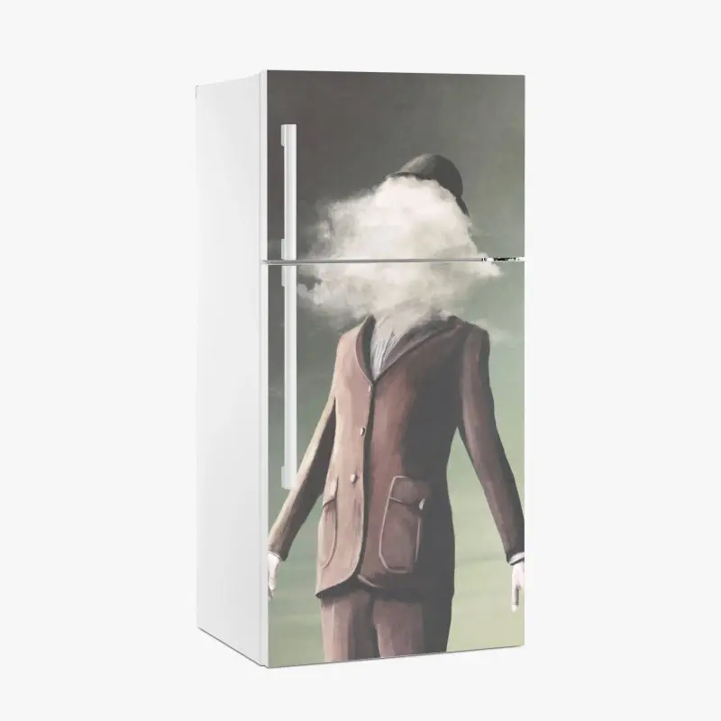 Kühlschrankaufkleber mann mit wolkenkopf