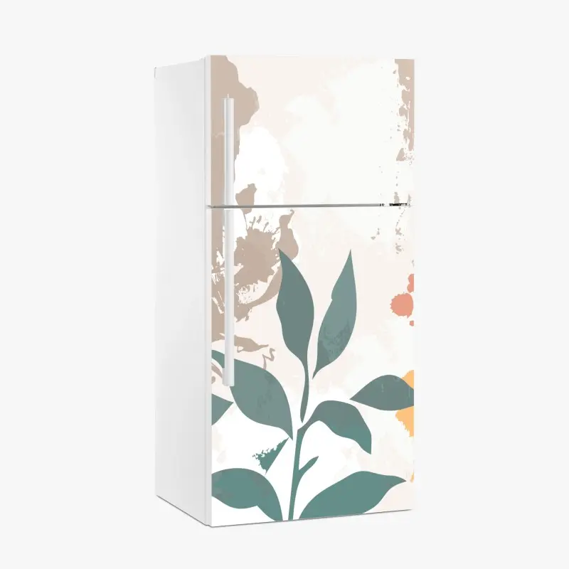 Kühlschrankaufkleber weiche pastell botanische blätter