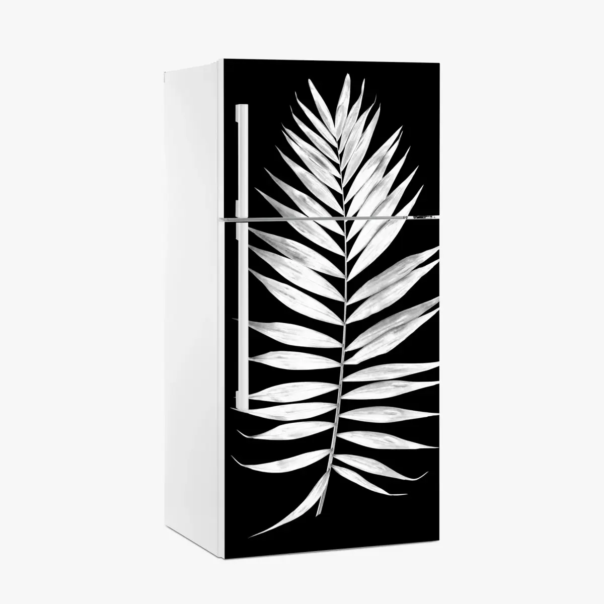 Kühlschrankaufkleber monochromes palmblatt – Pixers®
