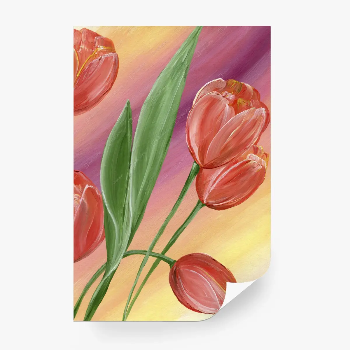 Fototapete pastelliges tulpenbouquet – Pixers®