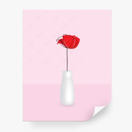 Fototapete roter mohn auf rosa hintergrund – Pixers®