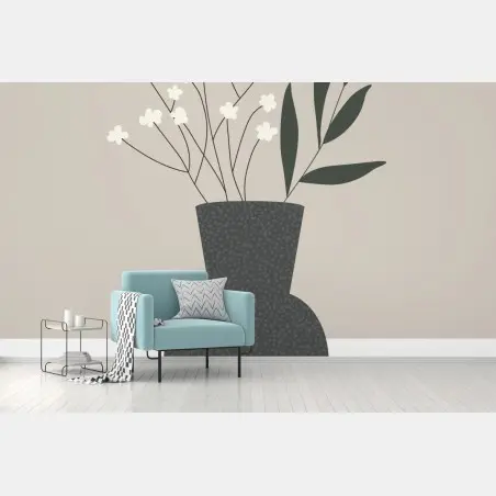 Fototapete minimalistische vase mit zarten blumen – Pixers®