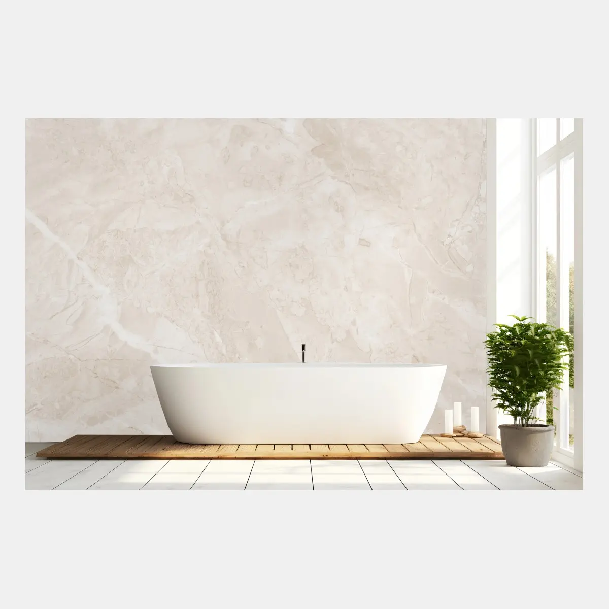 Fototapete beige marmorstruktur für elegante innenräume – Pixers®