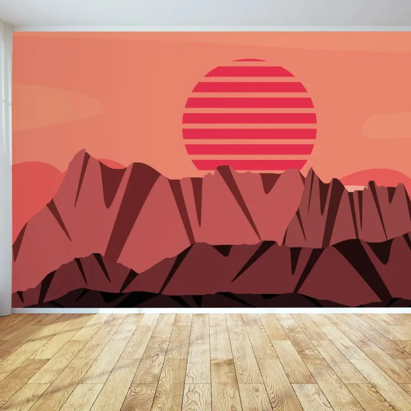 Fototapete bergsonnenuntergang panorama