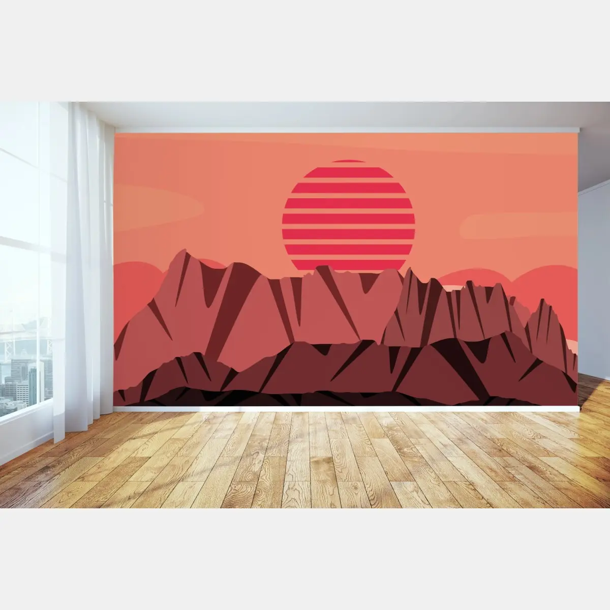 Fototapete bergsonnenuntergang panorama – Pixers®
