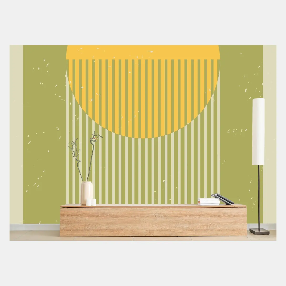 Fototapete goldene sonne geometrisches motiv – Pixers®