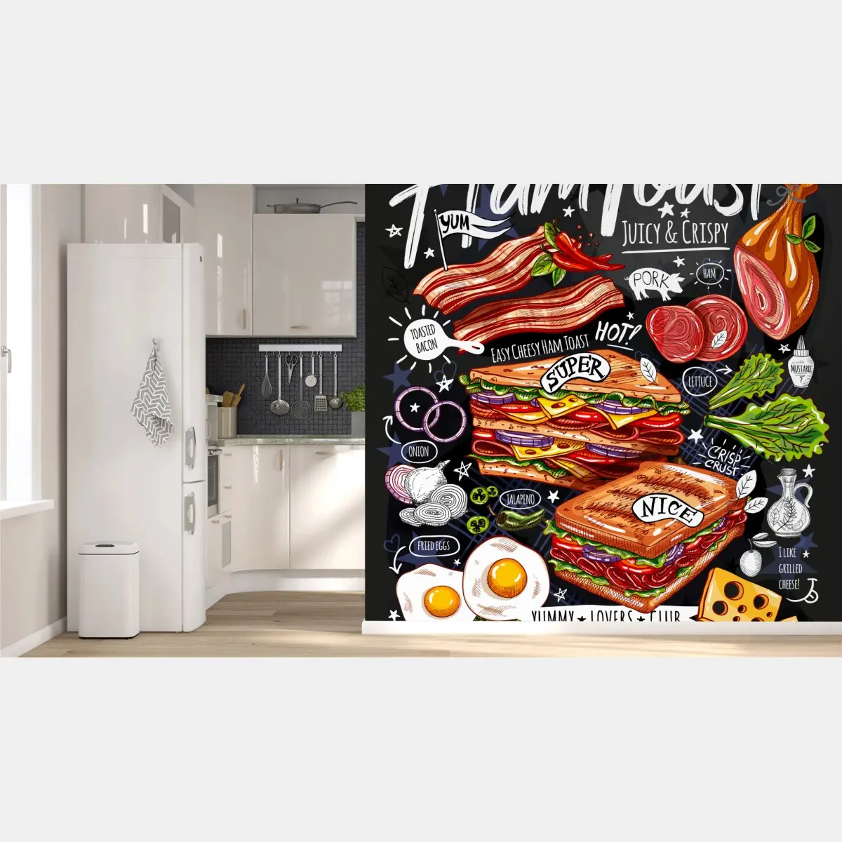 Fototapete saftiger schinkentoast – Pixers®