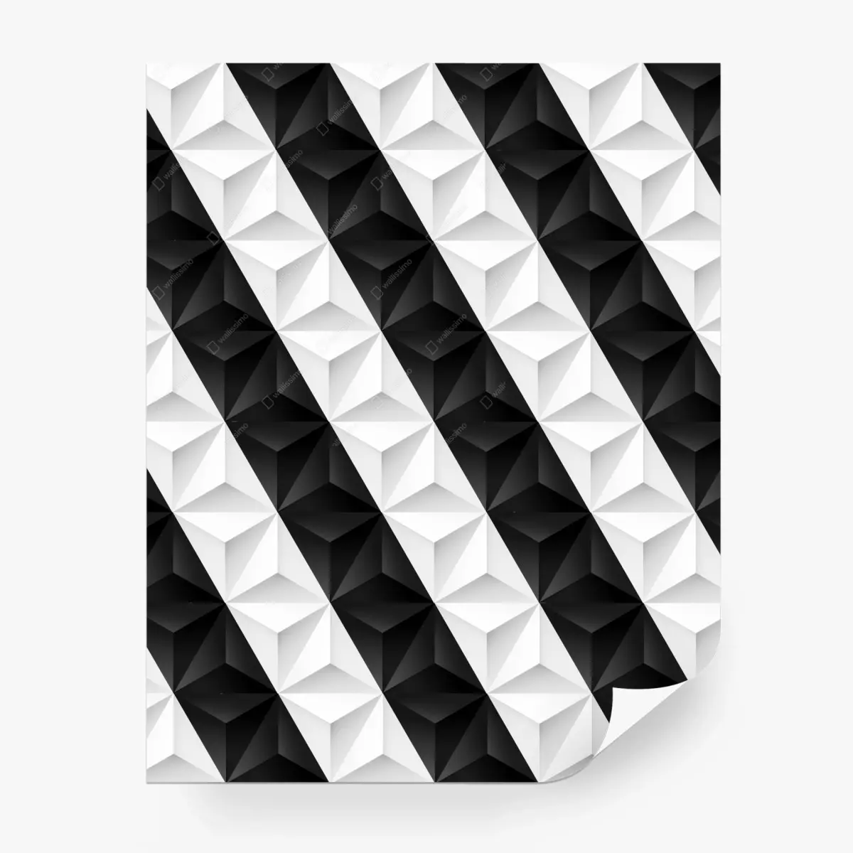 Fototapete monochromes geometrisches 3d muster – Pixers®