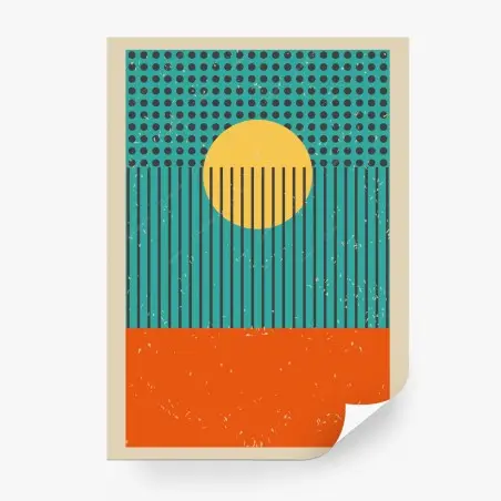 Fototapete retro geometrische sonne – Pixers®