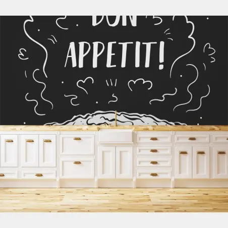 Fototapete bon appetit kuchen tafelkreide grafik – Pixers®