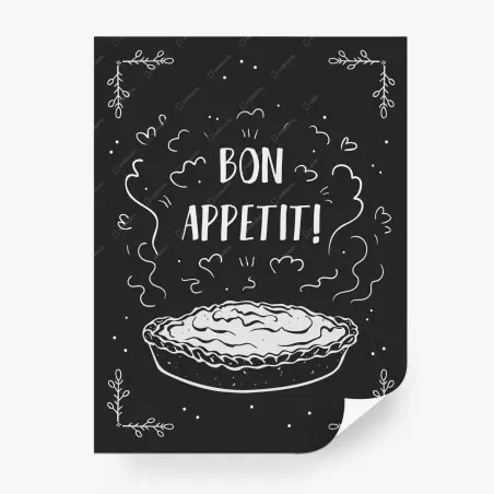 Fototapete bon appetit kuchen tafelkreide grafik – Pixers®