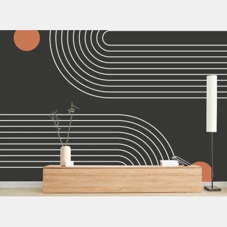 Fototapete minimalistische geometrische liniengrafik – Pixers®