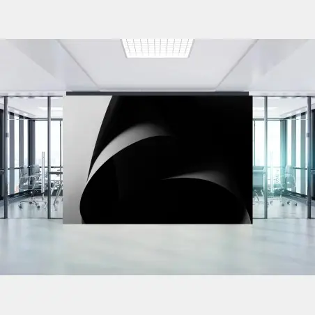 Fototapete abstrakte schwarz-weiße papierkurven – Pixers®