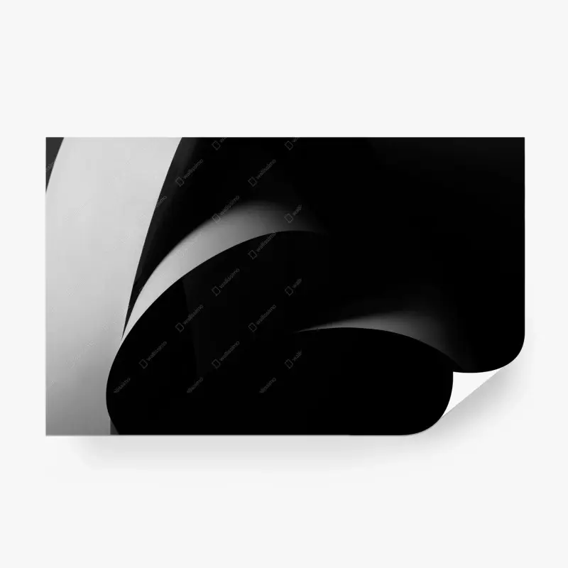 Fototapete abstrakte schwarz-weiße papierkurven