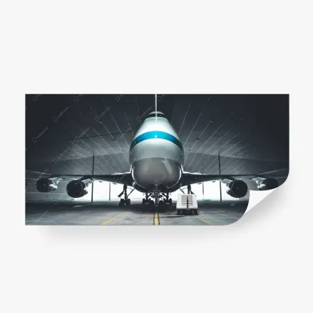 Fototapete frontansicht eines jets im hangar – Pixers®