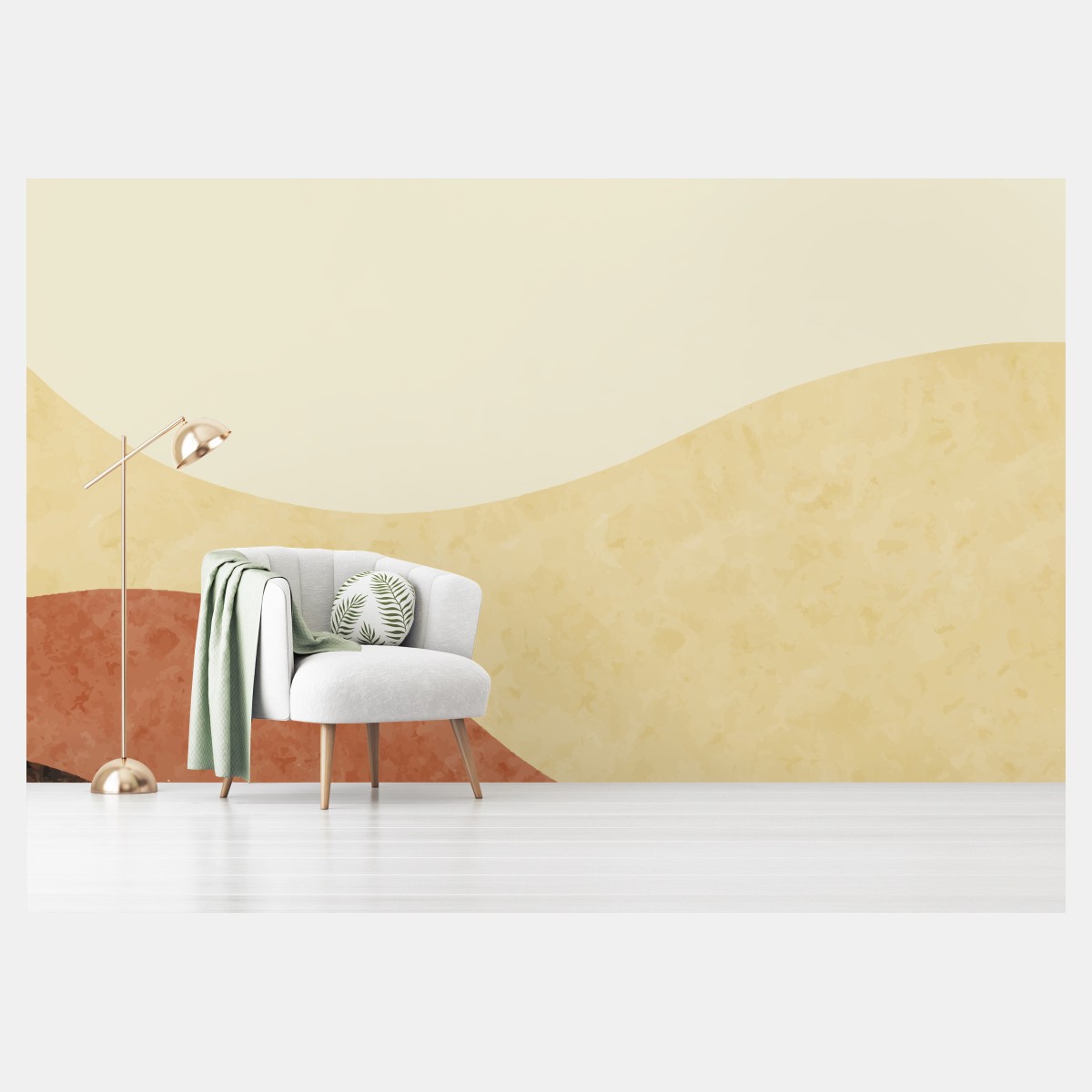 Fototapete minimalistische erdige berglandschaft – Pixers®