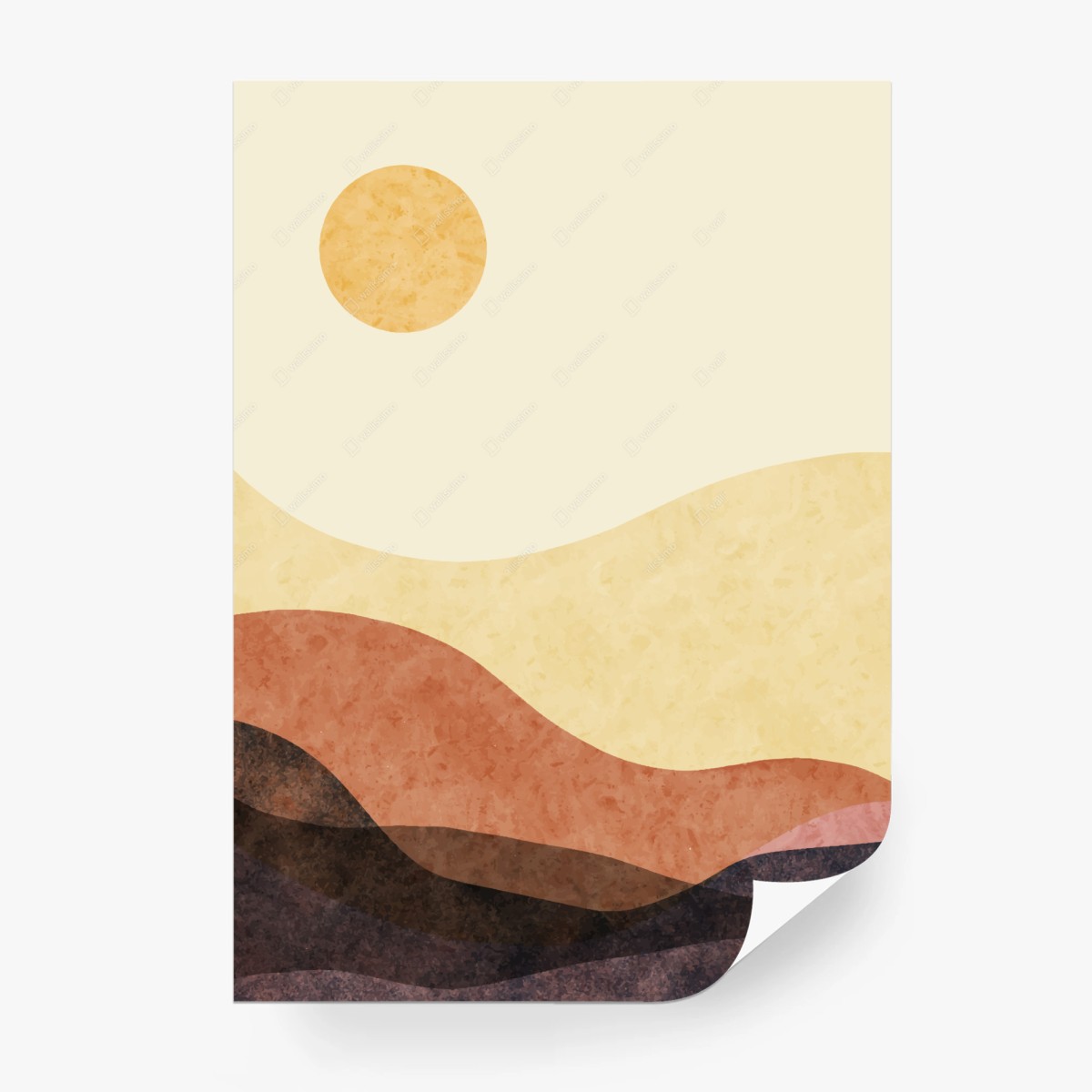 Fototapete minimalistische erdige berglandschaft – Pixers®