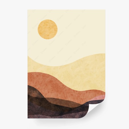 Fototapete minimalistische erdige berglandschaft – Pixers®