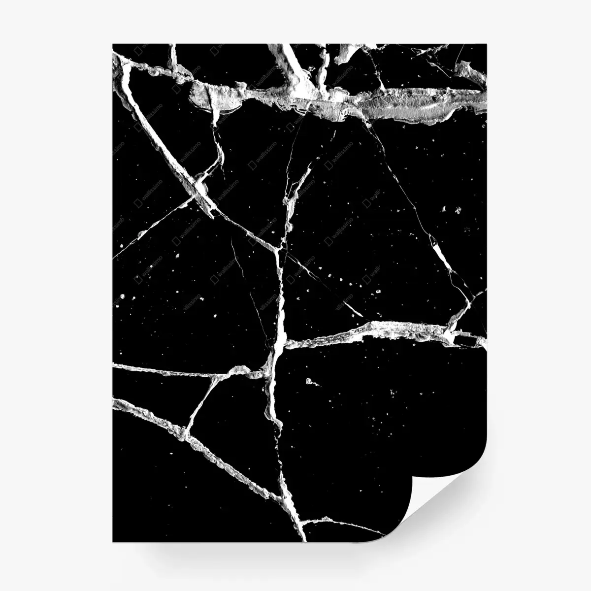 Fototapete schwarze marmormaser mit weißen adern – Pixers®