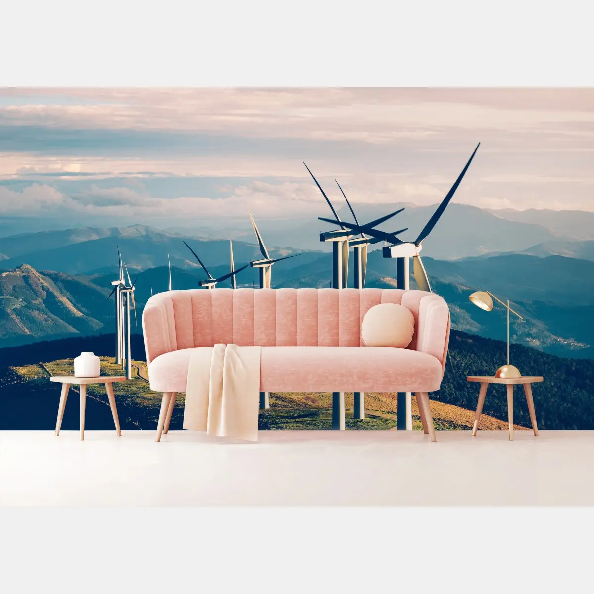 Fototapete windräder auf dem bergkamm – Pixers®