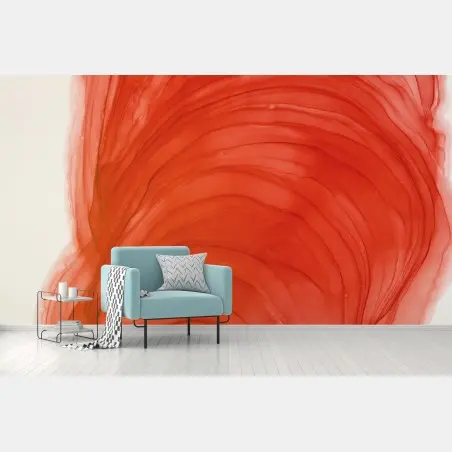 Fototapete roter fließender aquarell abstrakt – Pixers®