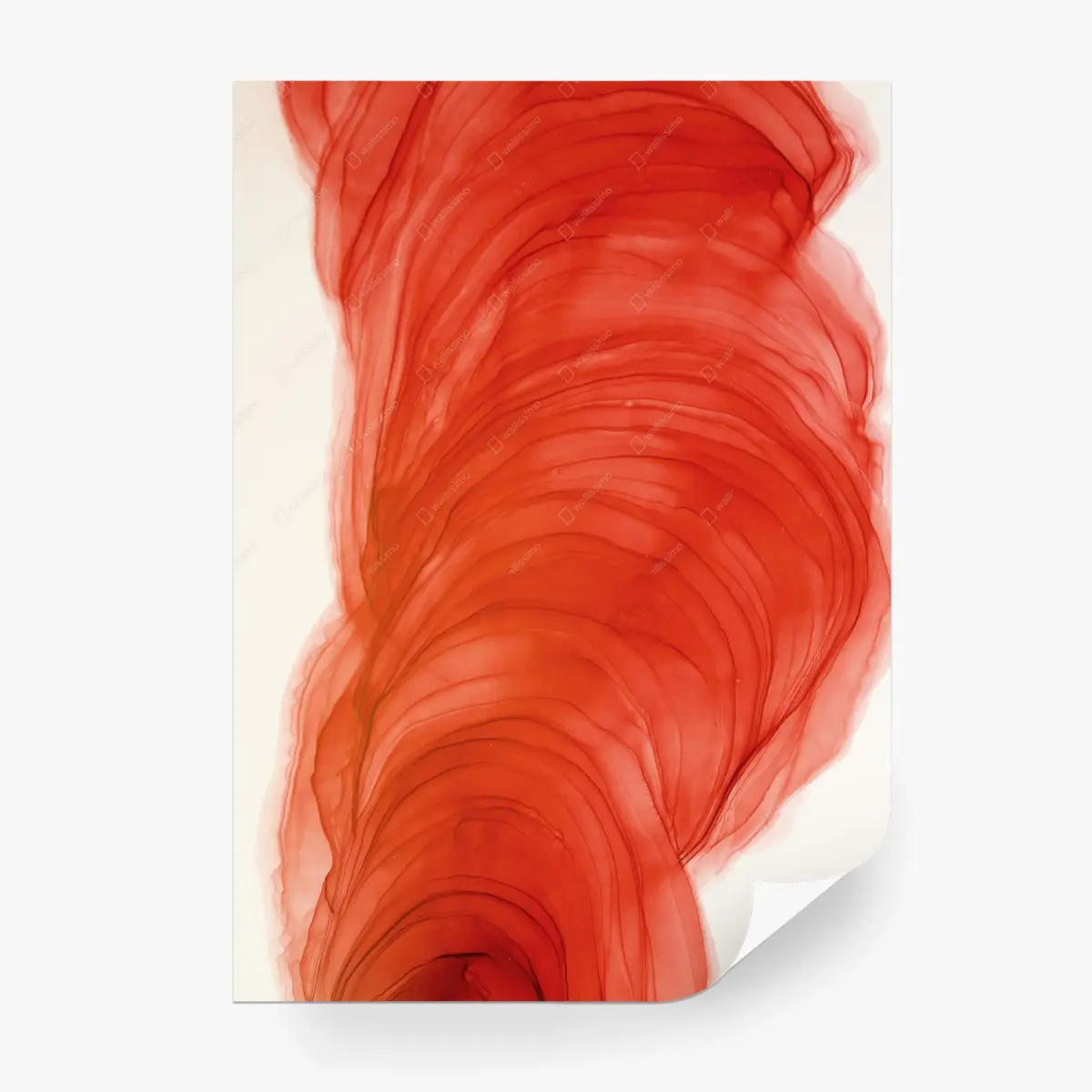 Fototapete roter fließender aquarell abstrakt – Pixers®