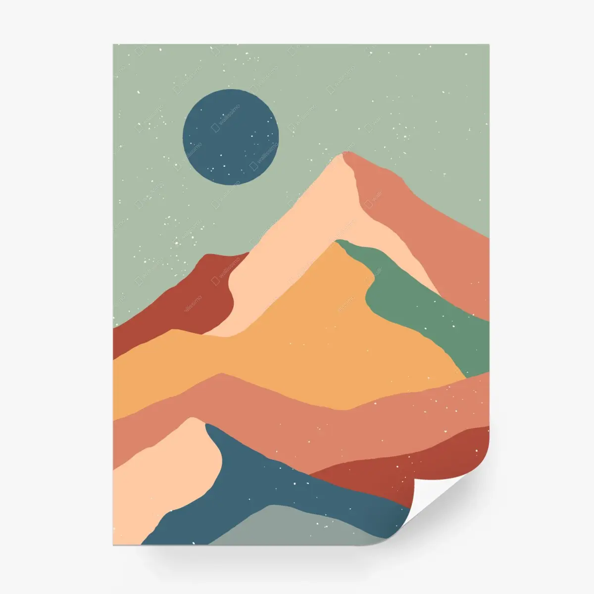 Fototapete abstrakte pastell gebirgslandschaft – Pixers®
