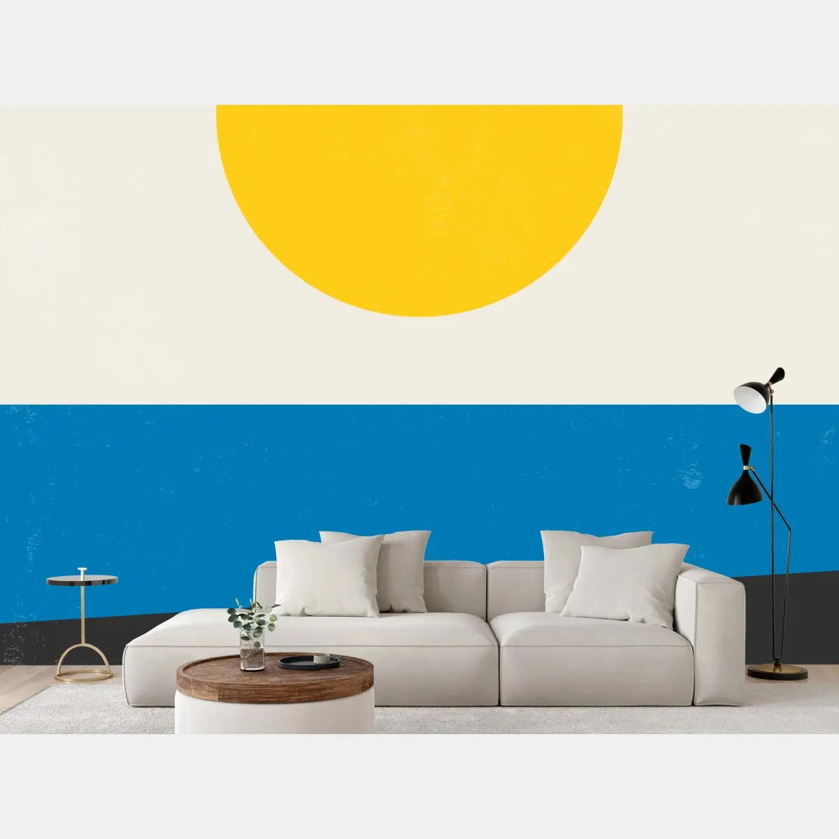 Fototapete gelbe sonne geometrische komposition – Pixers®