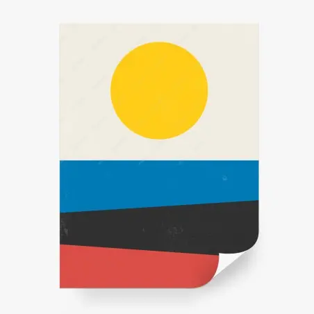 Fototapete gelbe sonne geometrische komposition – Pixers®