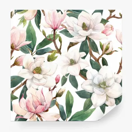 Fototapete zarte magnolie aquarell botanisches muster – Pixers®