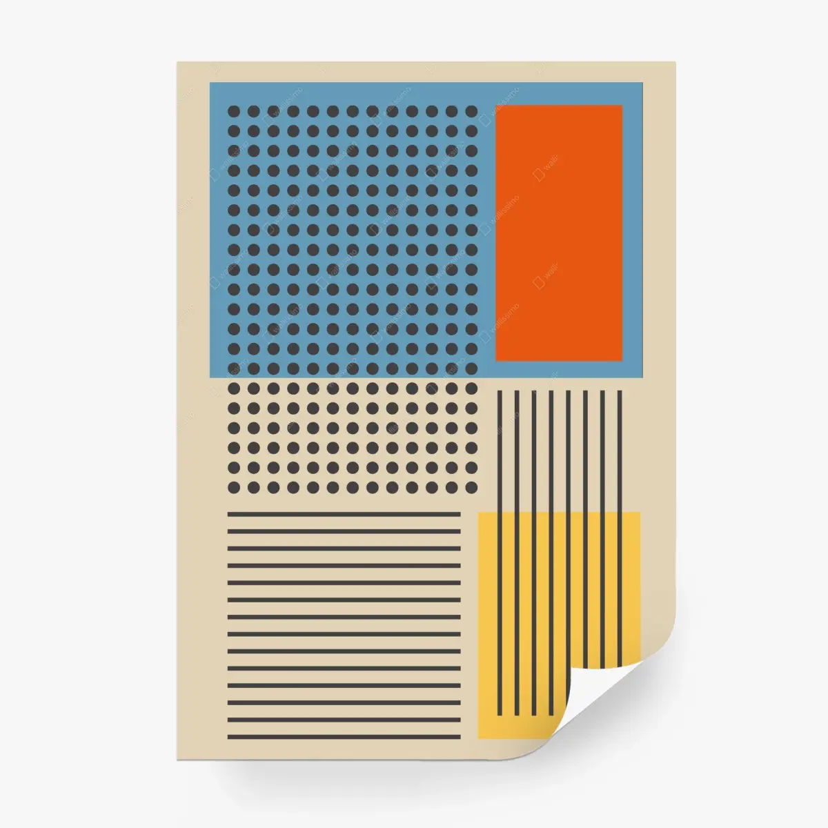 Fototapete geometrische abstrakte komposition im mid-century-stil – Pixers®
