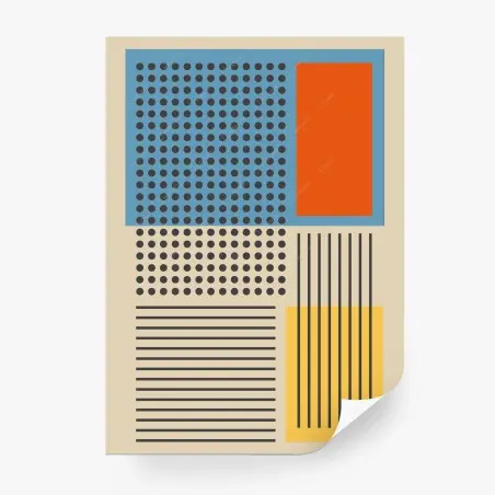 Fototapete geometrische abstrakte komposition im mid-century-stil – Pixers®