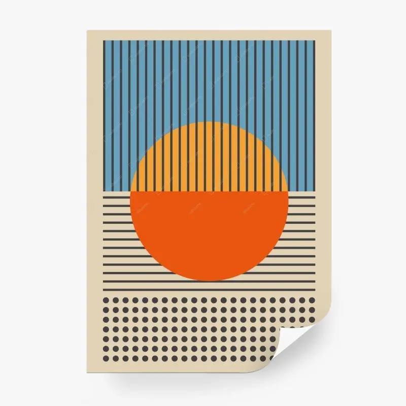 Fototapete kräftiger geometrischer sonnenuntergang