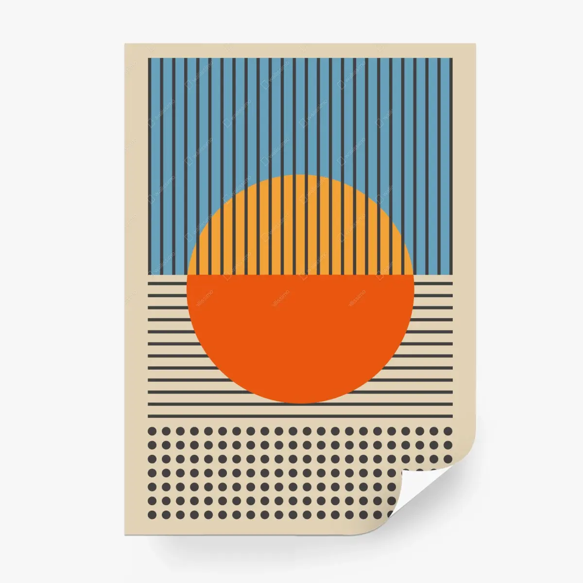 Fototapete kräftiger geometrischer sonnenuntergang – Pixers®