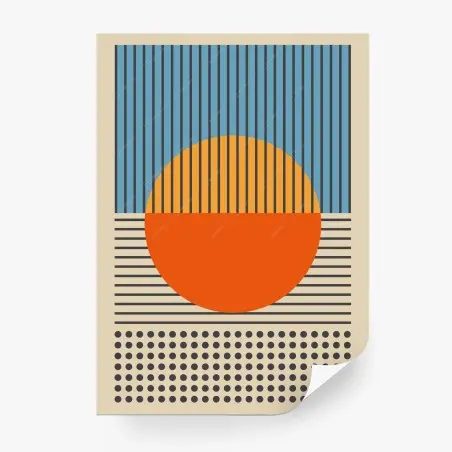 Fototapete kräftiger geometrischer sonnenuntergang – Pixers®