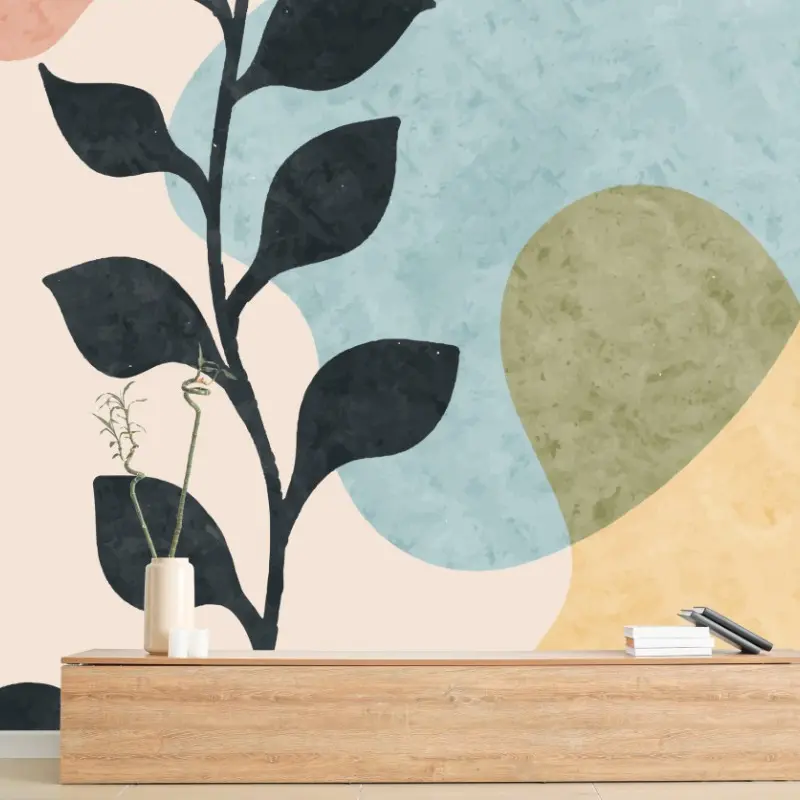 Fototapete abstrakte boho blätterkunst