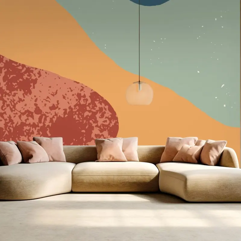 Fototapete abstrakte dünenlandschaft mit mond